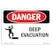 Signmission Safety Sign, OSHA Danger, 7" Height, Deep Evacuation, Landscape OS-DS-D-710-L-1115 - alternate 1